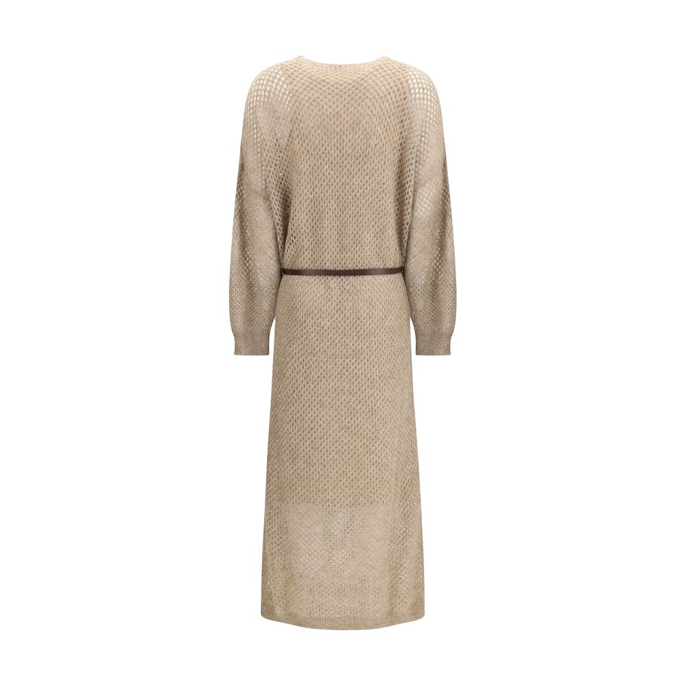 Beige Mohair Casual Dress - ventzia