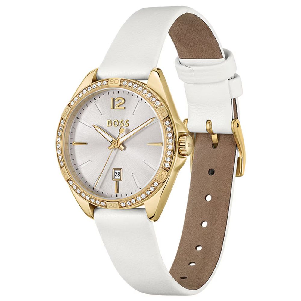 White Stainless Steel Dress Watch - ventzia