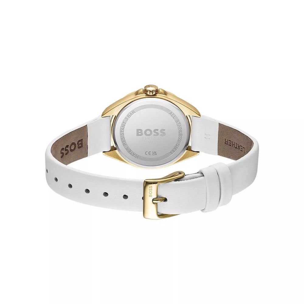 White Stainless Steel Dress Watch - ventzia