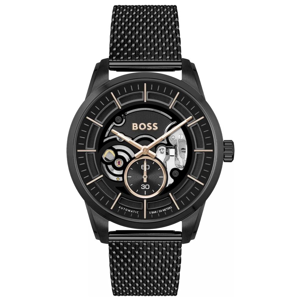 Black Stainless Steel Dress Watch - ventzia