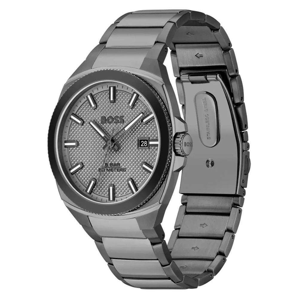 Gray Stainless Steel Dress Watch - ventzia