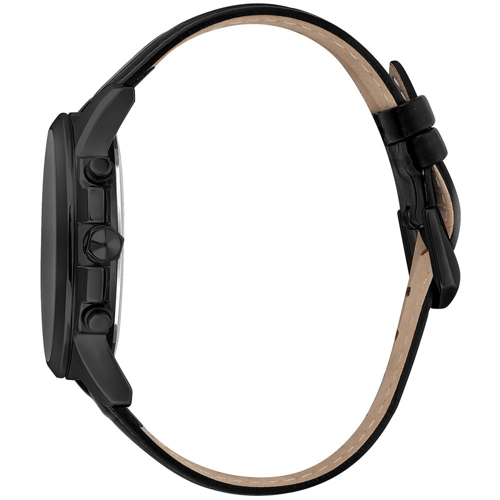 Black Leather Dress Watch - ventzia