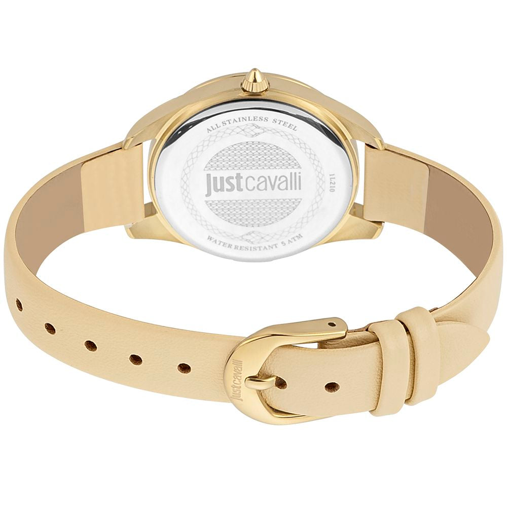Beige Leather Dress Watch - ventzia