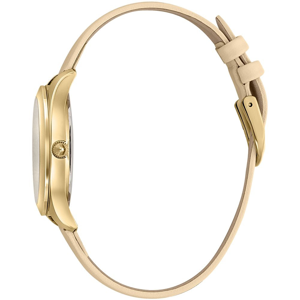 Beige Leather Dress Watch - ventzia