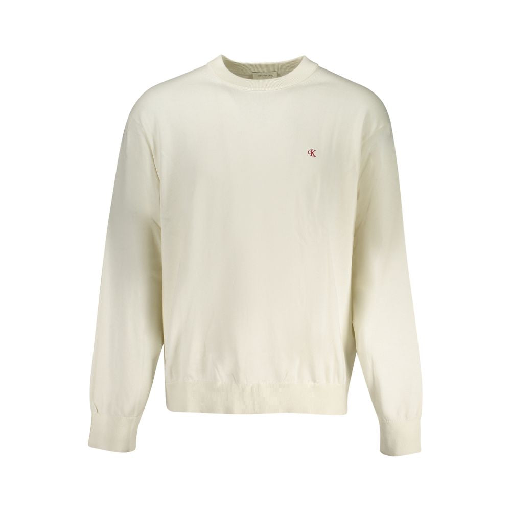 White Cotton Men Sweater - ventzia