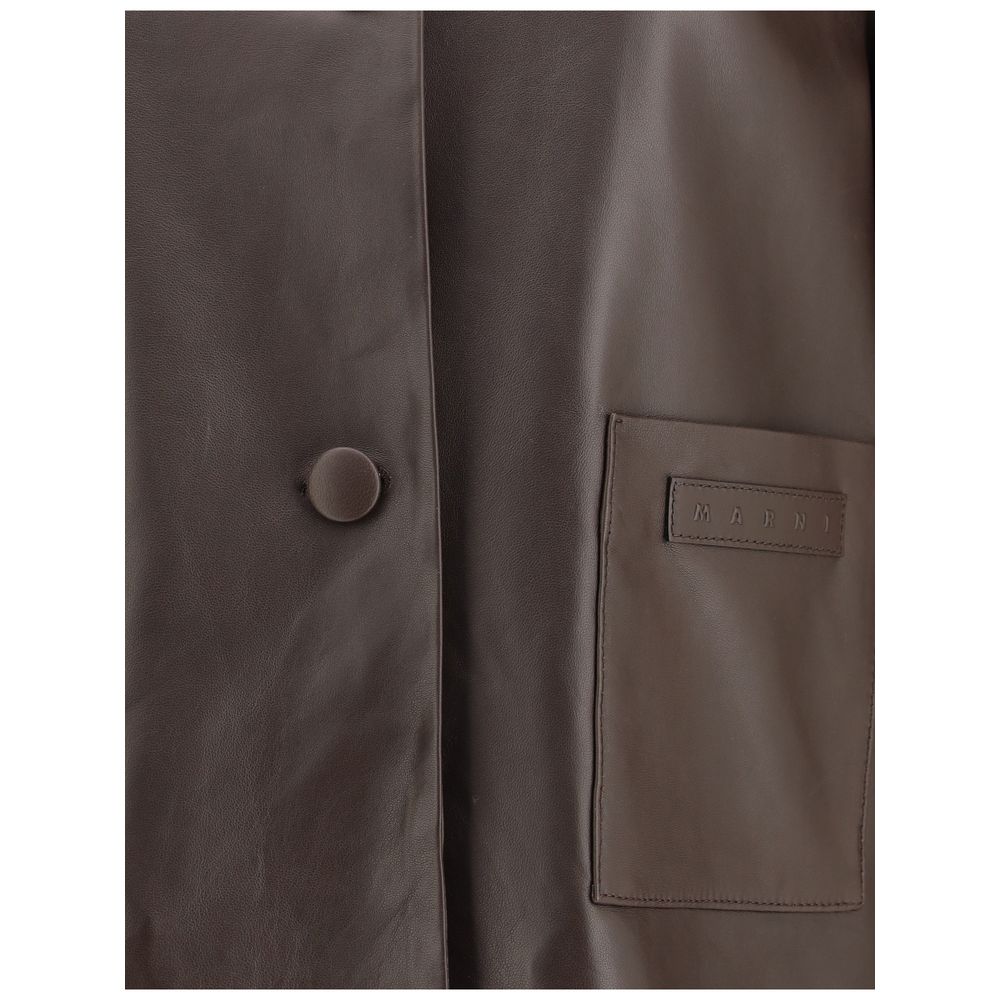 Brown Leather Jacket - ventzia
