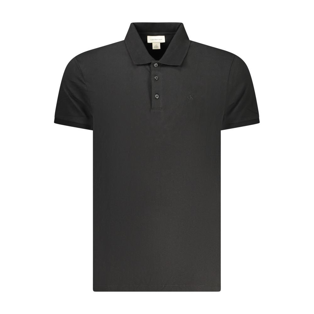 Black Cotton Men Polo Shirt - ventzia