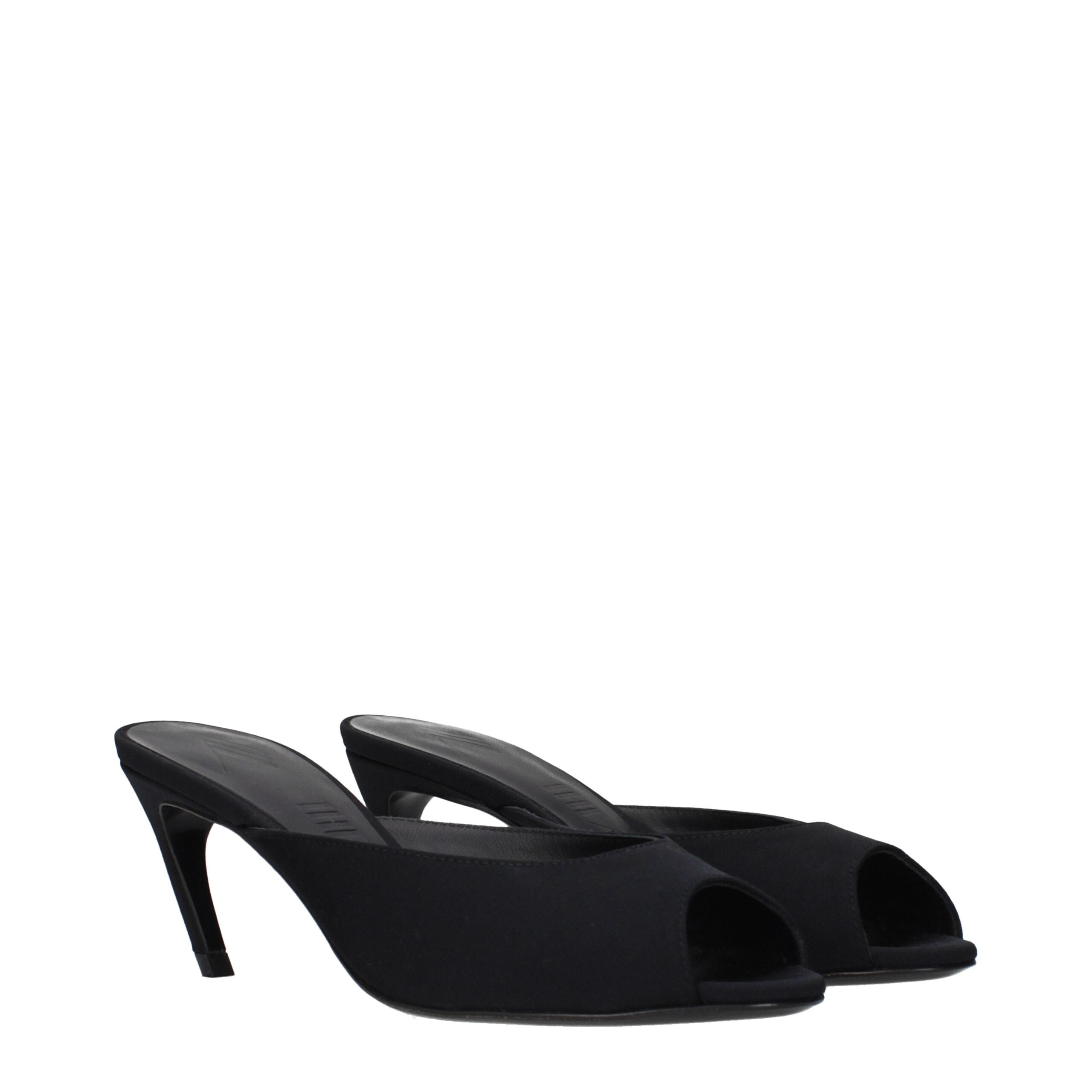 Black Fabric Sandals - ventzia