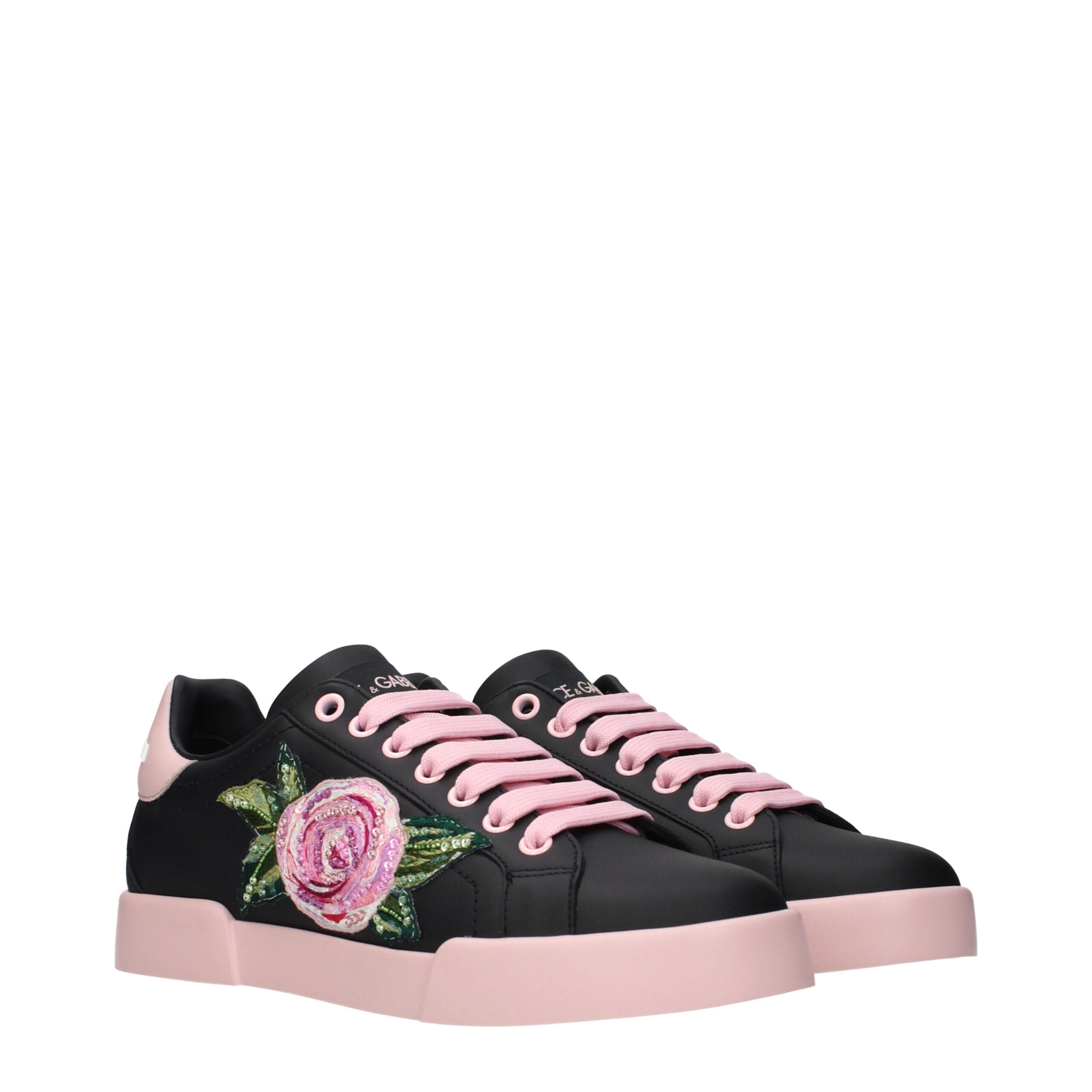 Black Leather Sneakers - ventzia