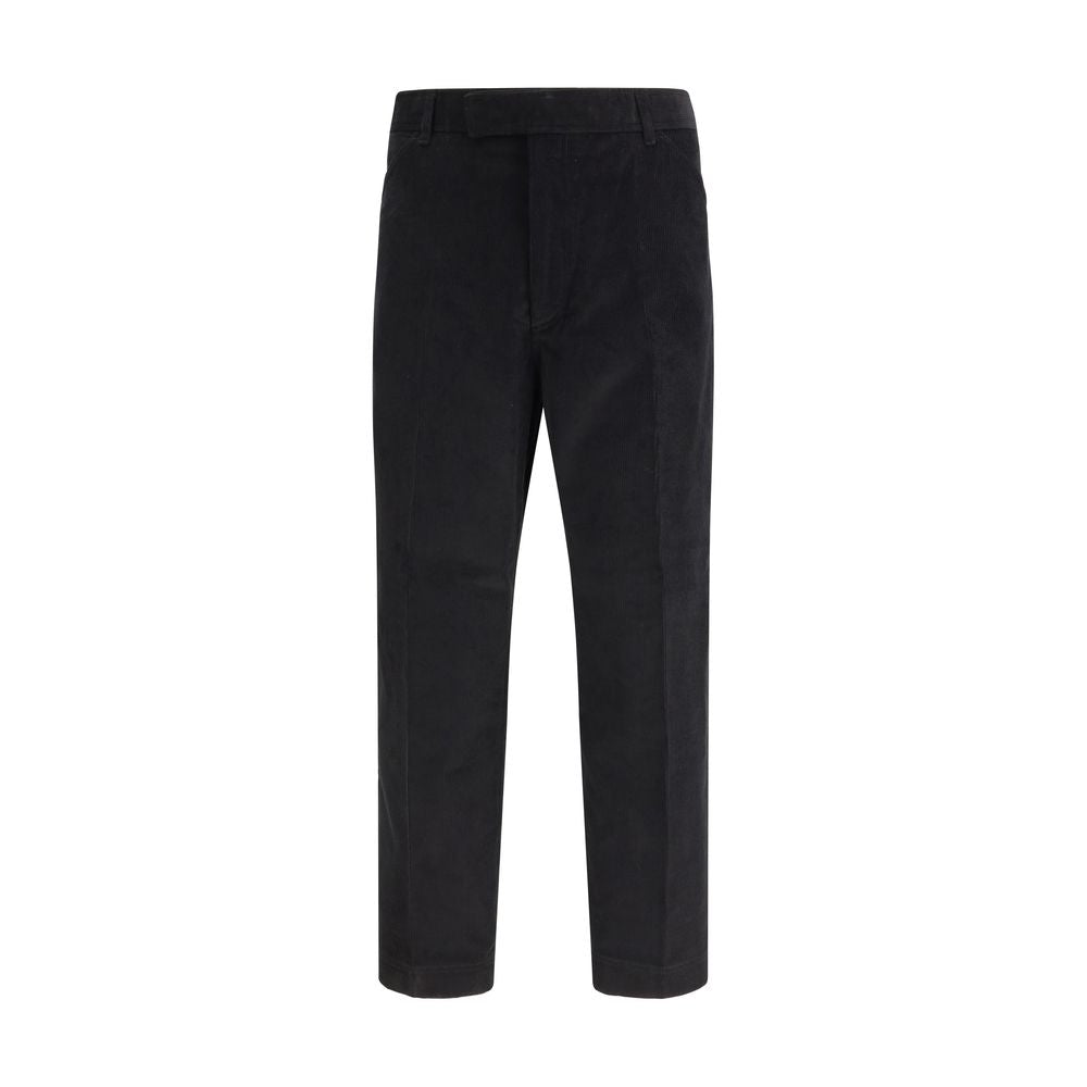 Black Cotton Chino Pants - ventzia
