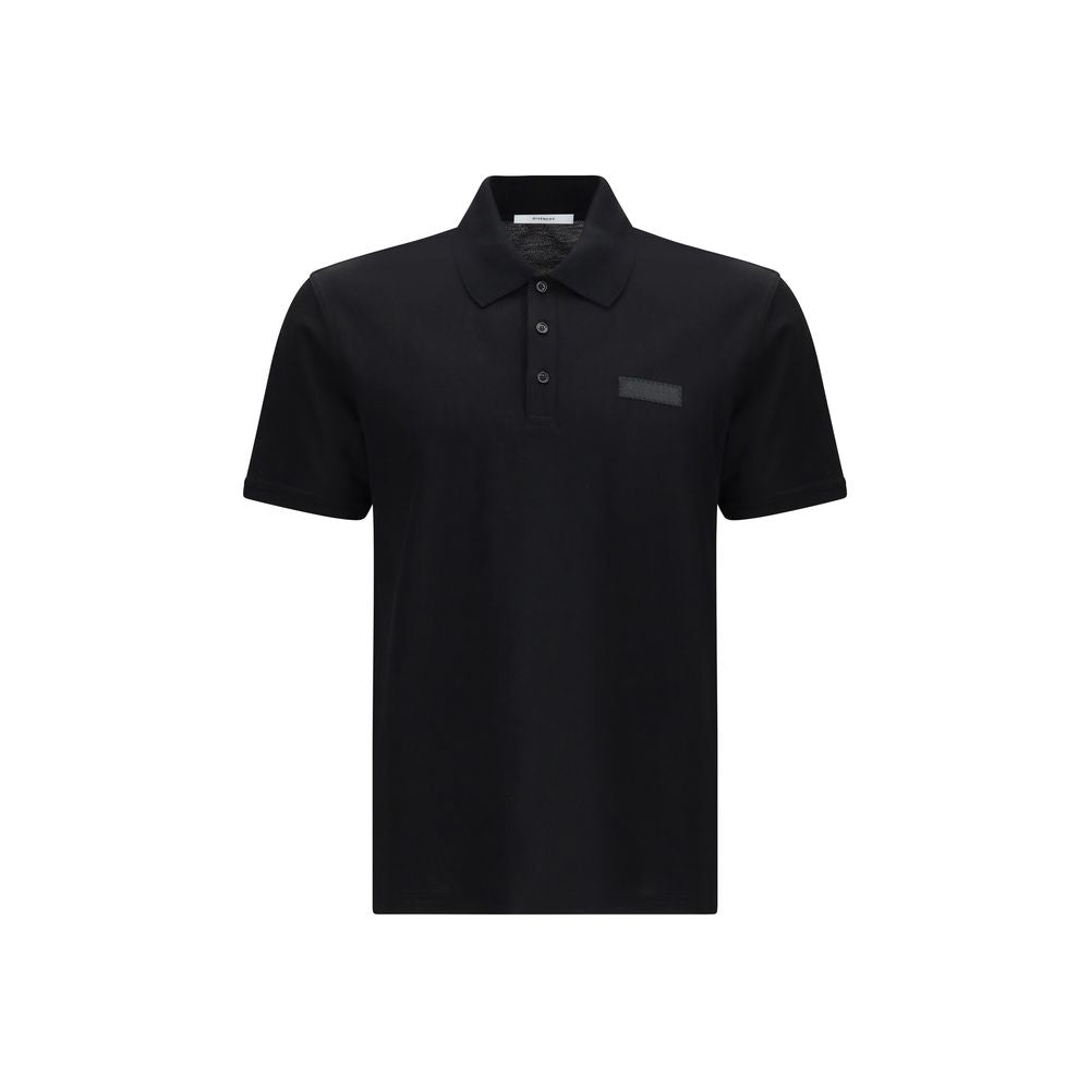 Black Cotton Polo Shirt - ventzia