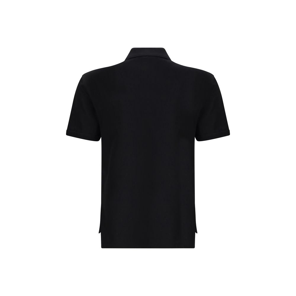 Black Cotton Polo Shirt - ventzia