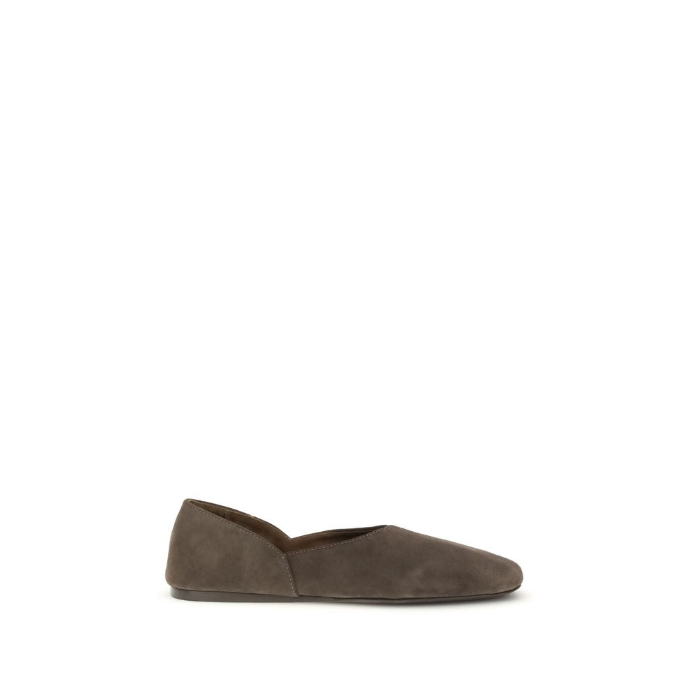 Brown Calf Leather Bos Taurus Ballet Flats - ventzia