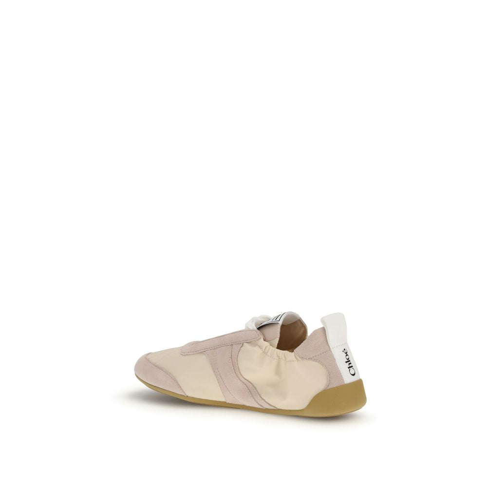 Beige Nylon Athletic Sneakers - ventzia