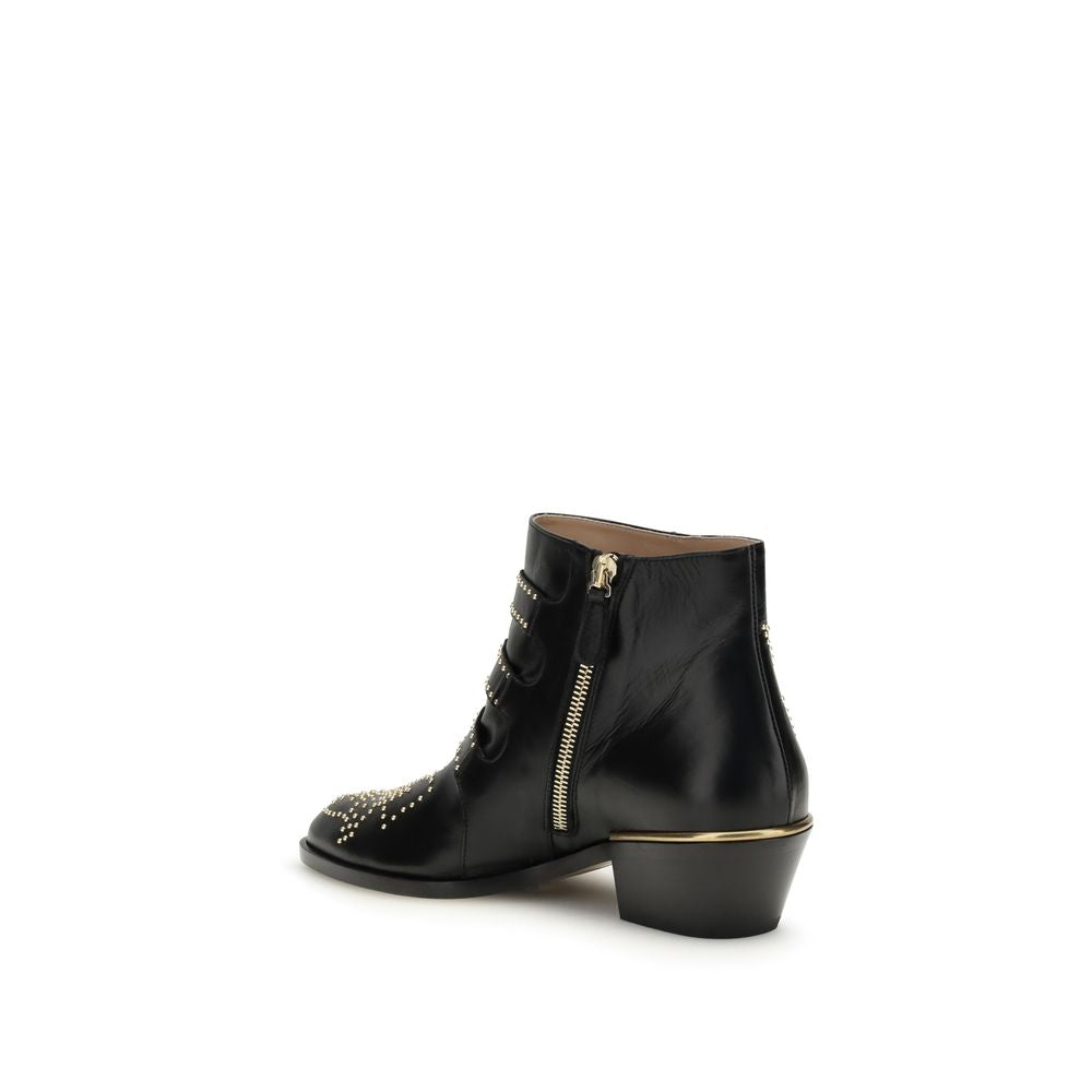 Black Calf Leather Bos Taurus Lace-Up Boots - ventzia