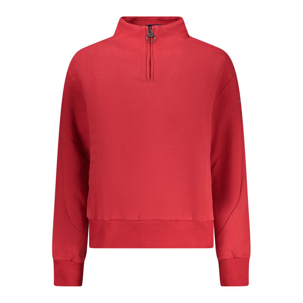 Red Cotton Women Sweatshirt - ventzia
