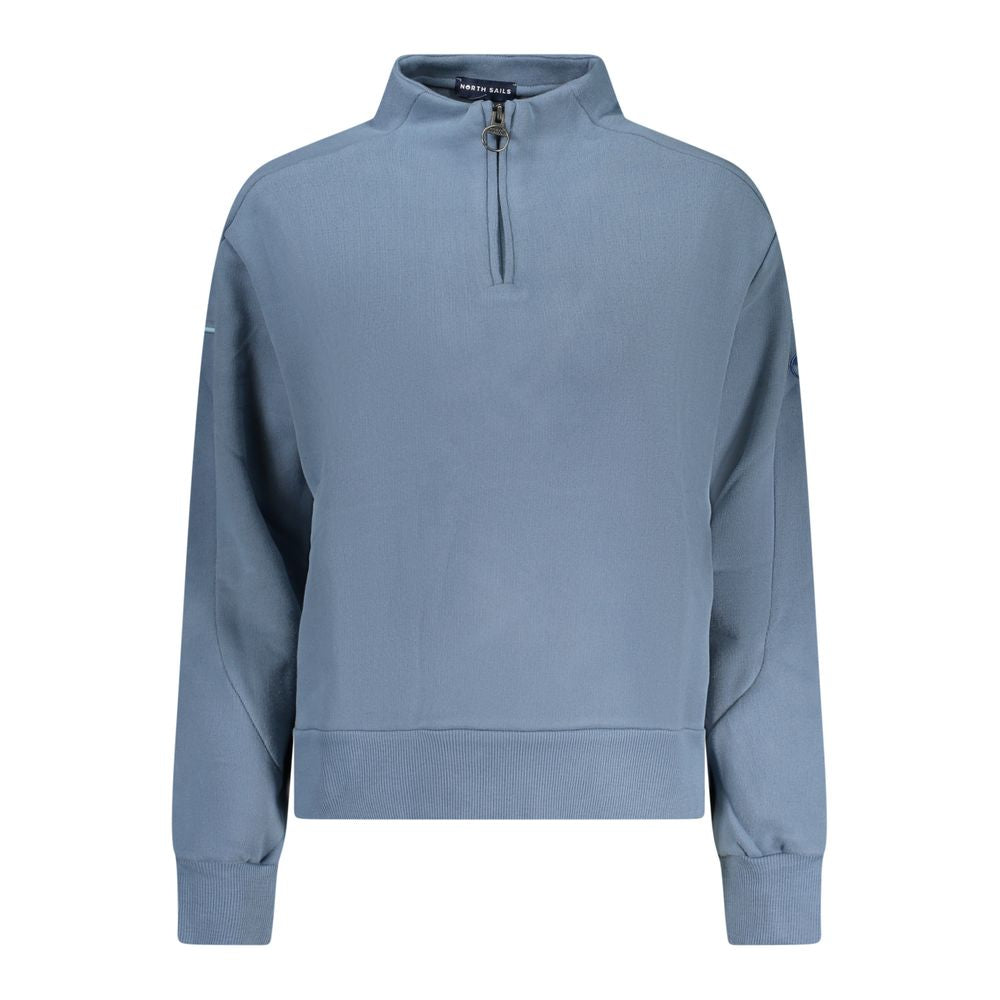 Blue Cotton Women's Sweatshirt - ventzia