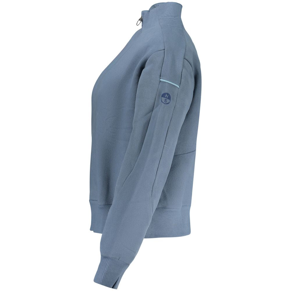 Blue Cotton Women's Sweatshirt - ventzia