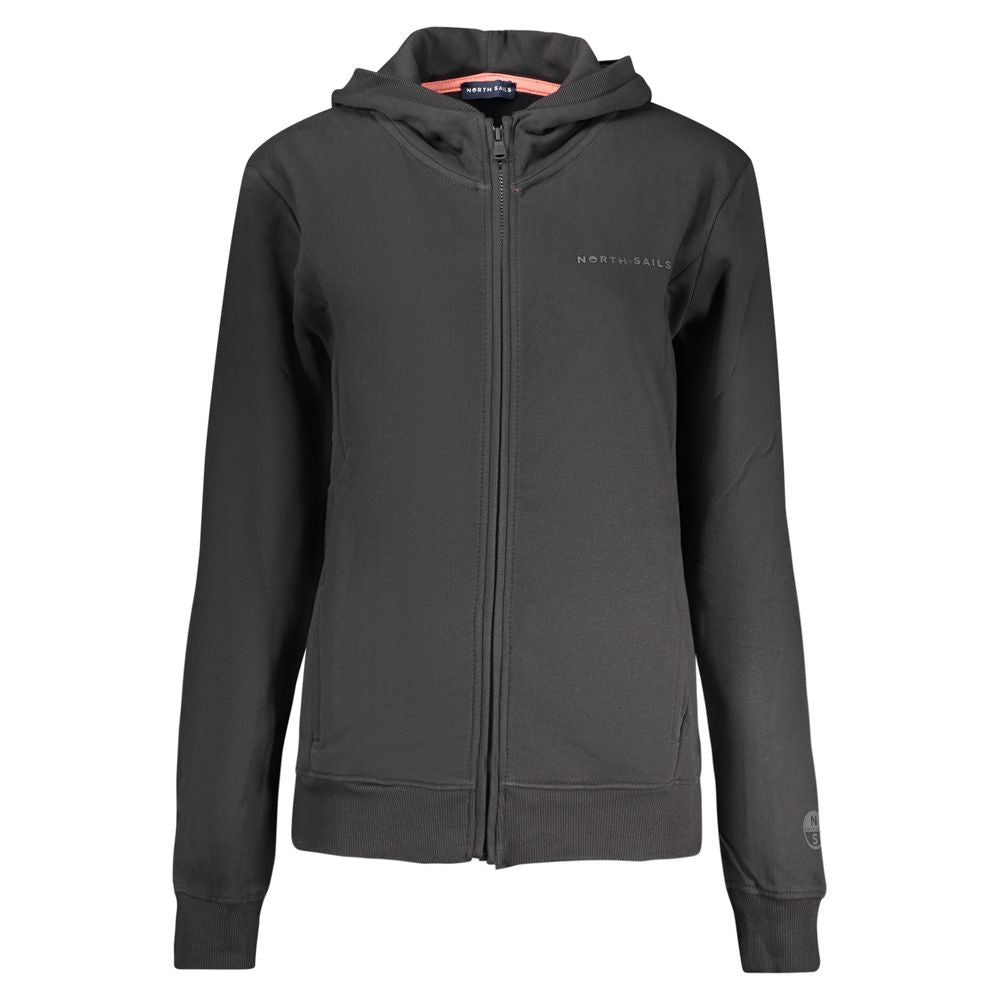 Black Cotton Women Hoodie - ventzia