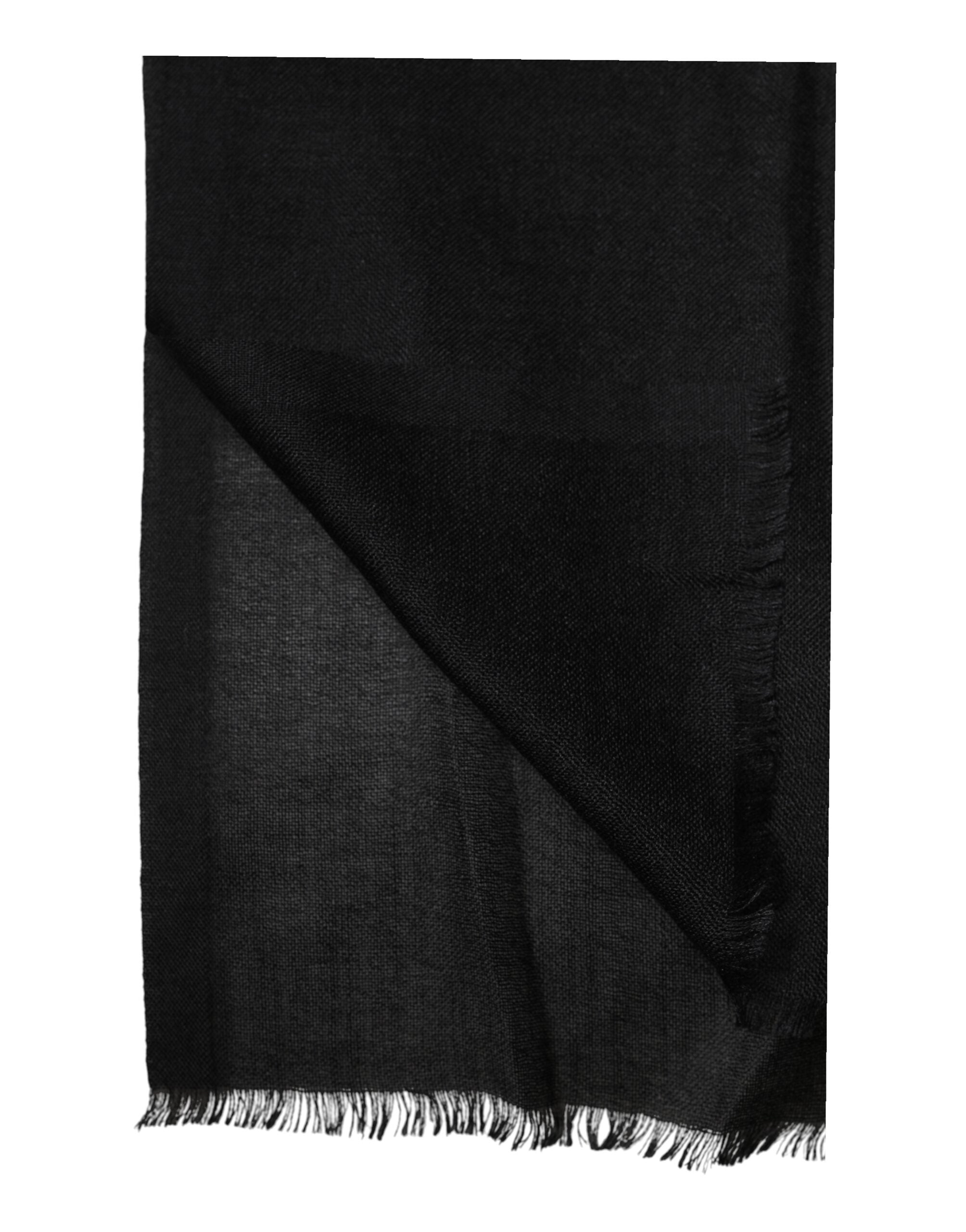 Black Cashmere Knit Neck Wrap Shawl Scarf - ventzia