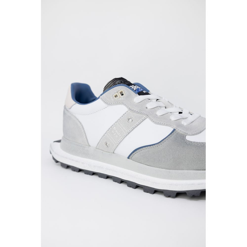 Gray Leather Athletic Sneakers - ventzia