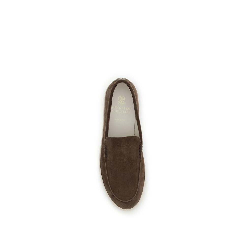 Brown Calf Leather Bos Taurus Slip-On Loafers - ventzia
