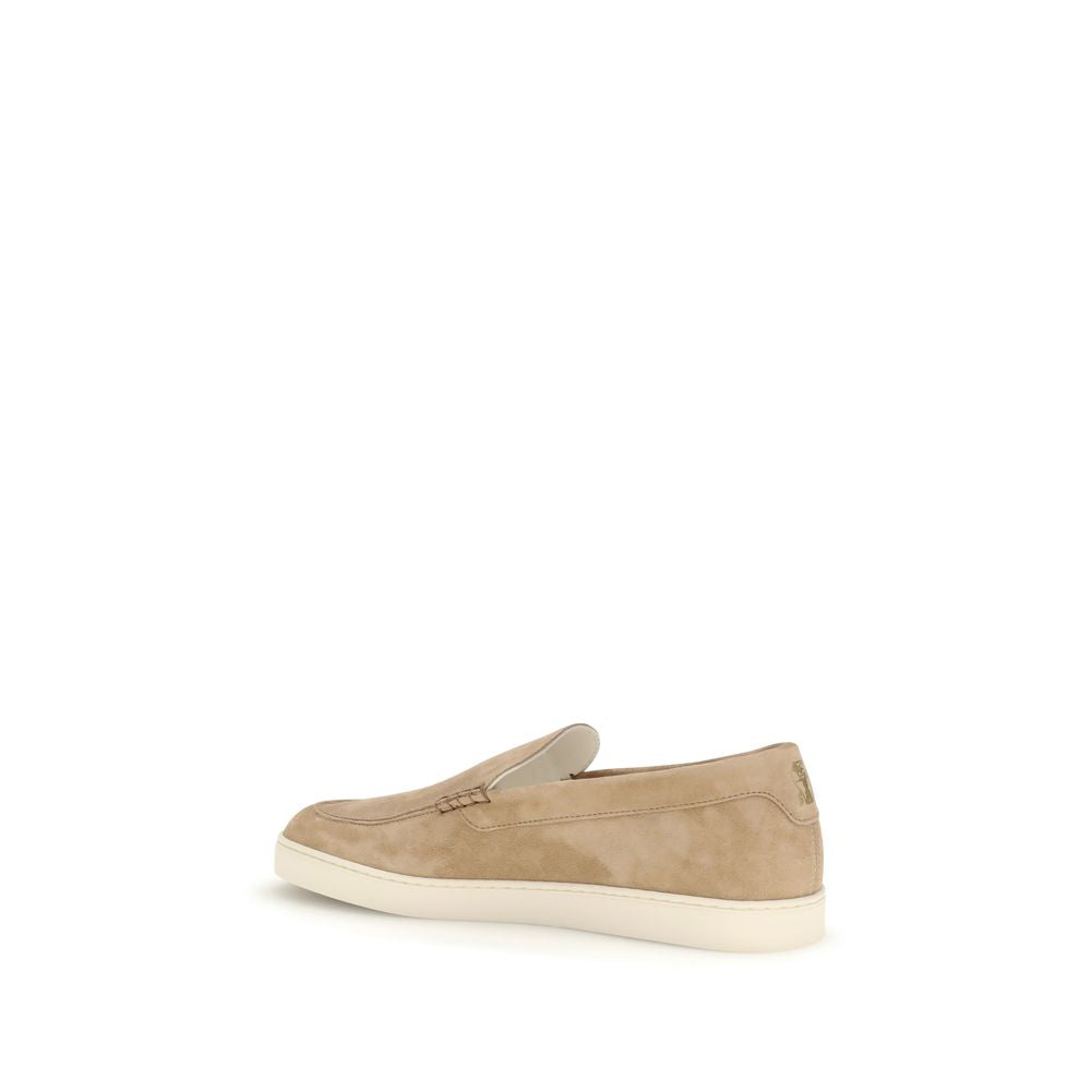 Beige Rubber Slip-On Loafers - ventzia