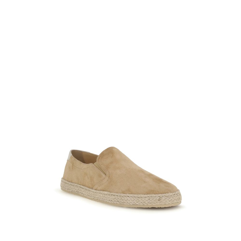Beige Calf Leather Bos Taurus Espadrilles - ventzia