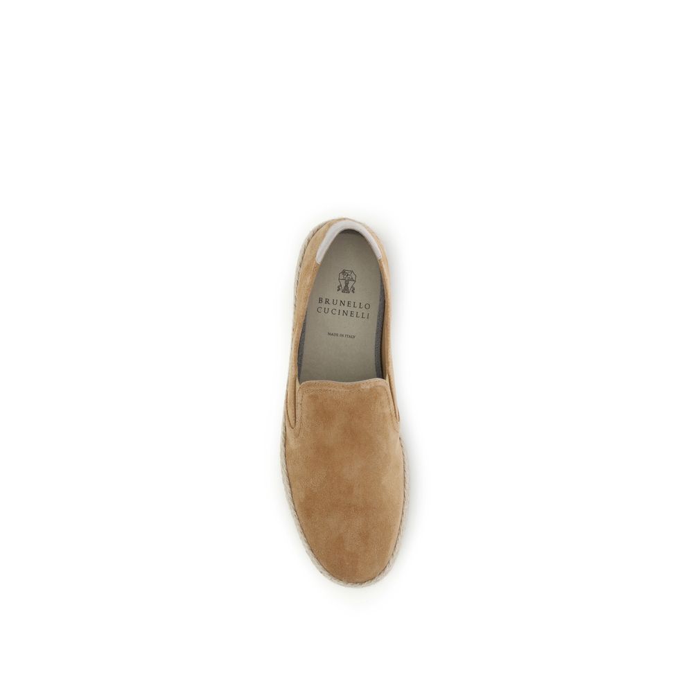 Beige Calf Leather Bos Taurus Espadrilles - ventzia