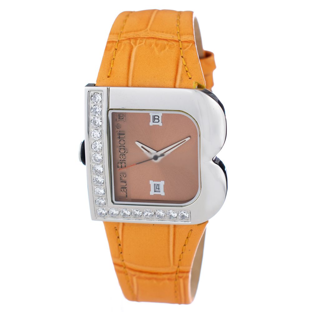Orange Leather Dress Watch - ventzia