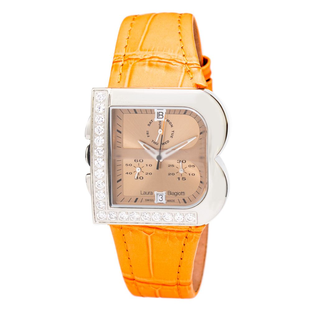 Orange Leather Watch - ventzia