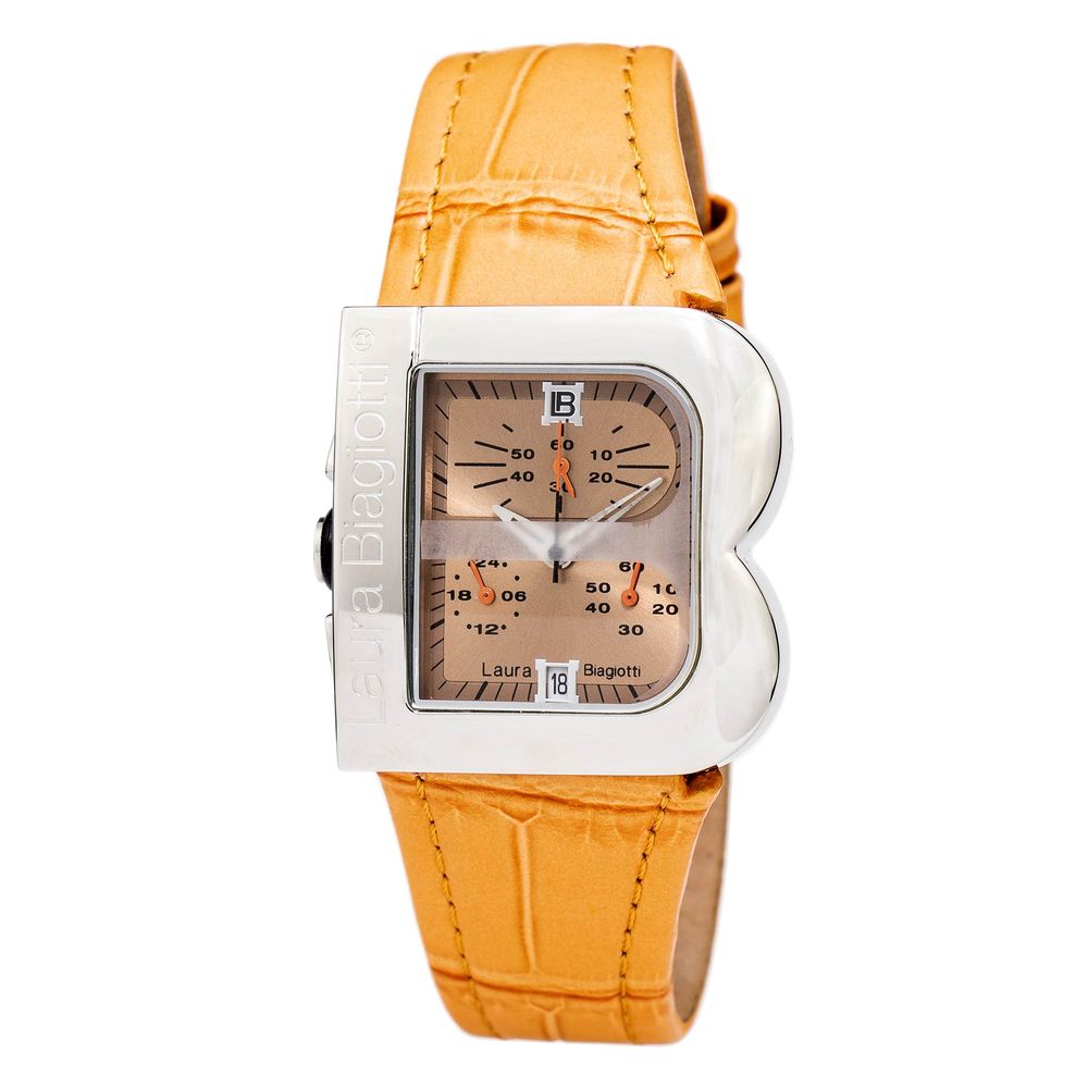 Orange Leather Dress Watch - ventzia