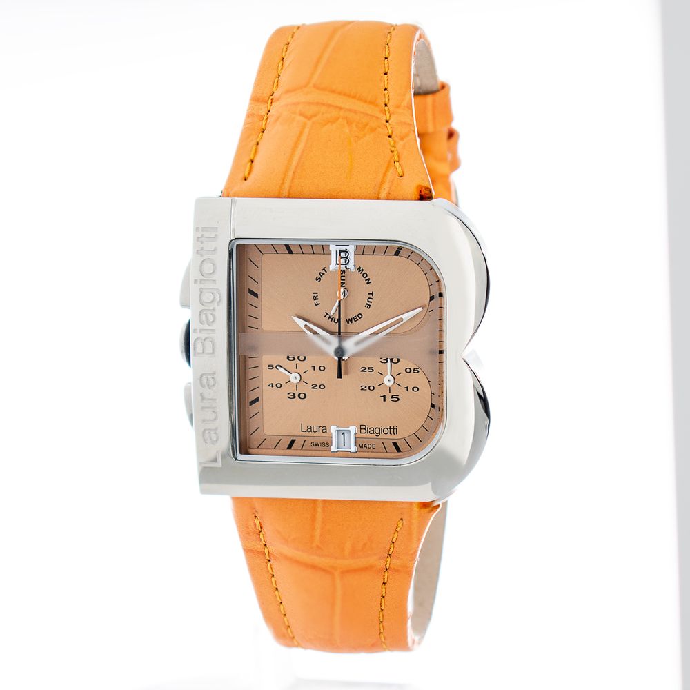 Orange Leather Dress Watch - ventzia