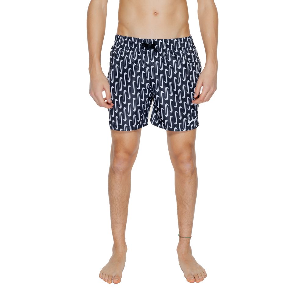 Black Polyester Swim Shorts - ventzia