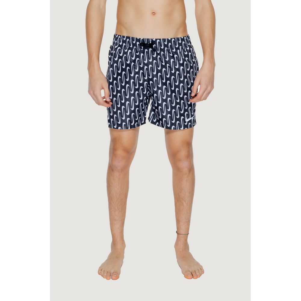 Black Polyester Swim Shorts - ventzia