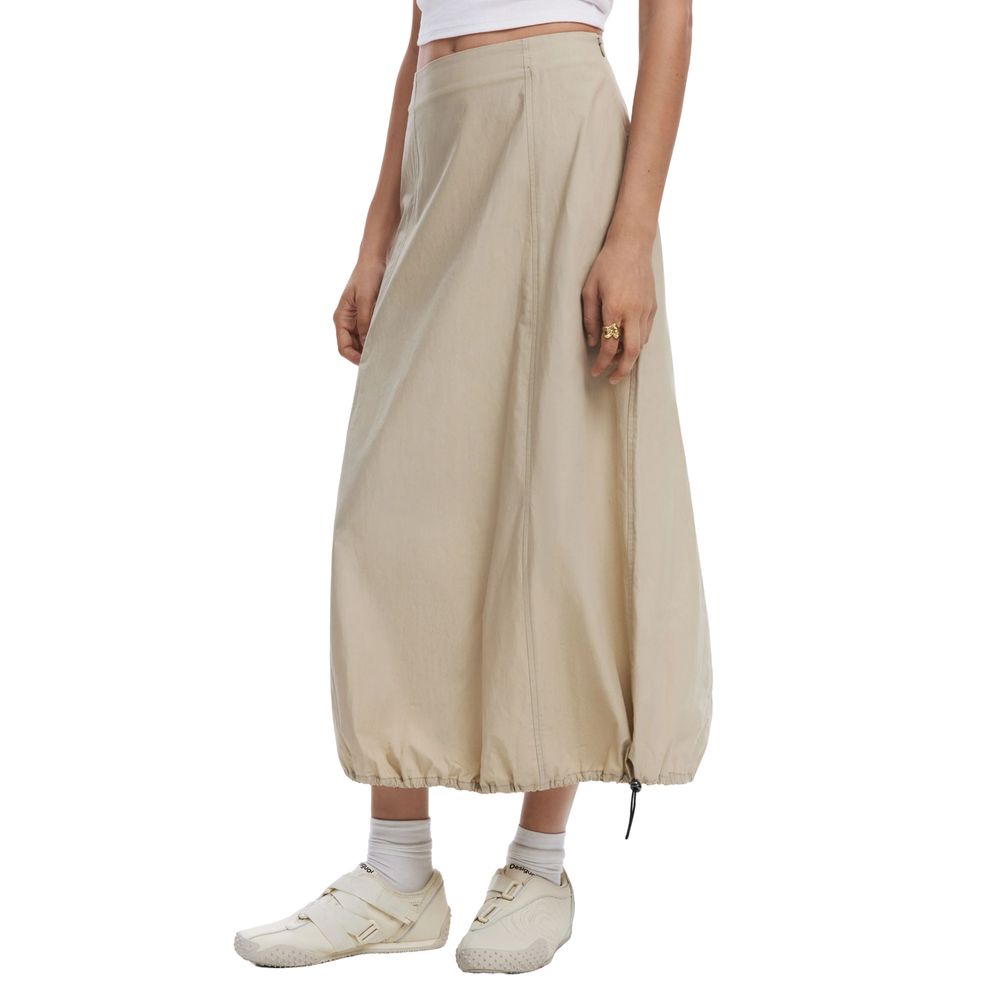 Beige Cotton Long Skirt - ventzia