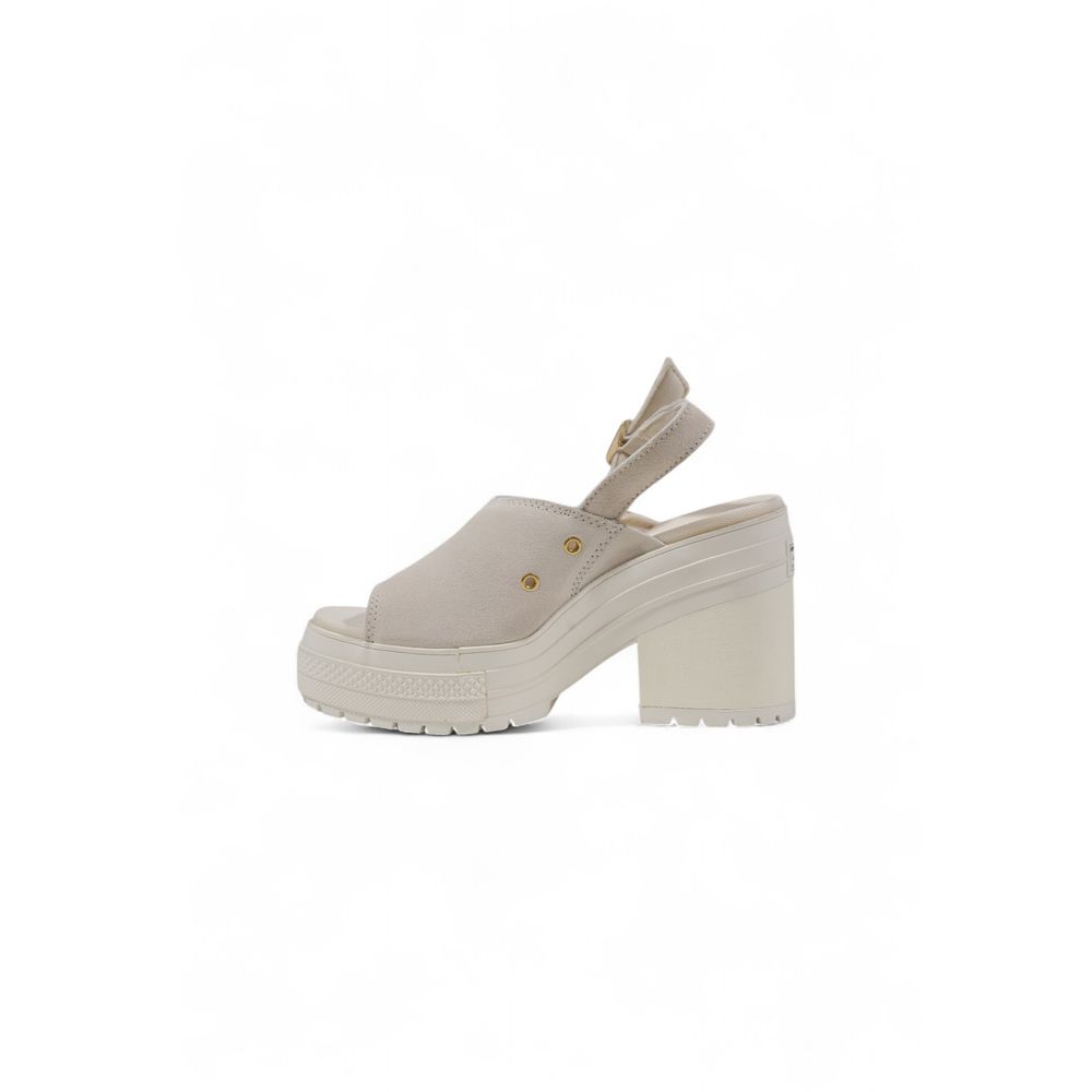 Beige Suede Leather High Heel Pumps