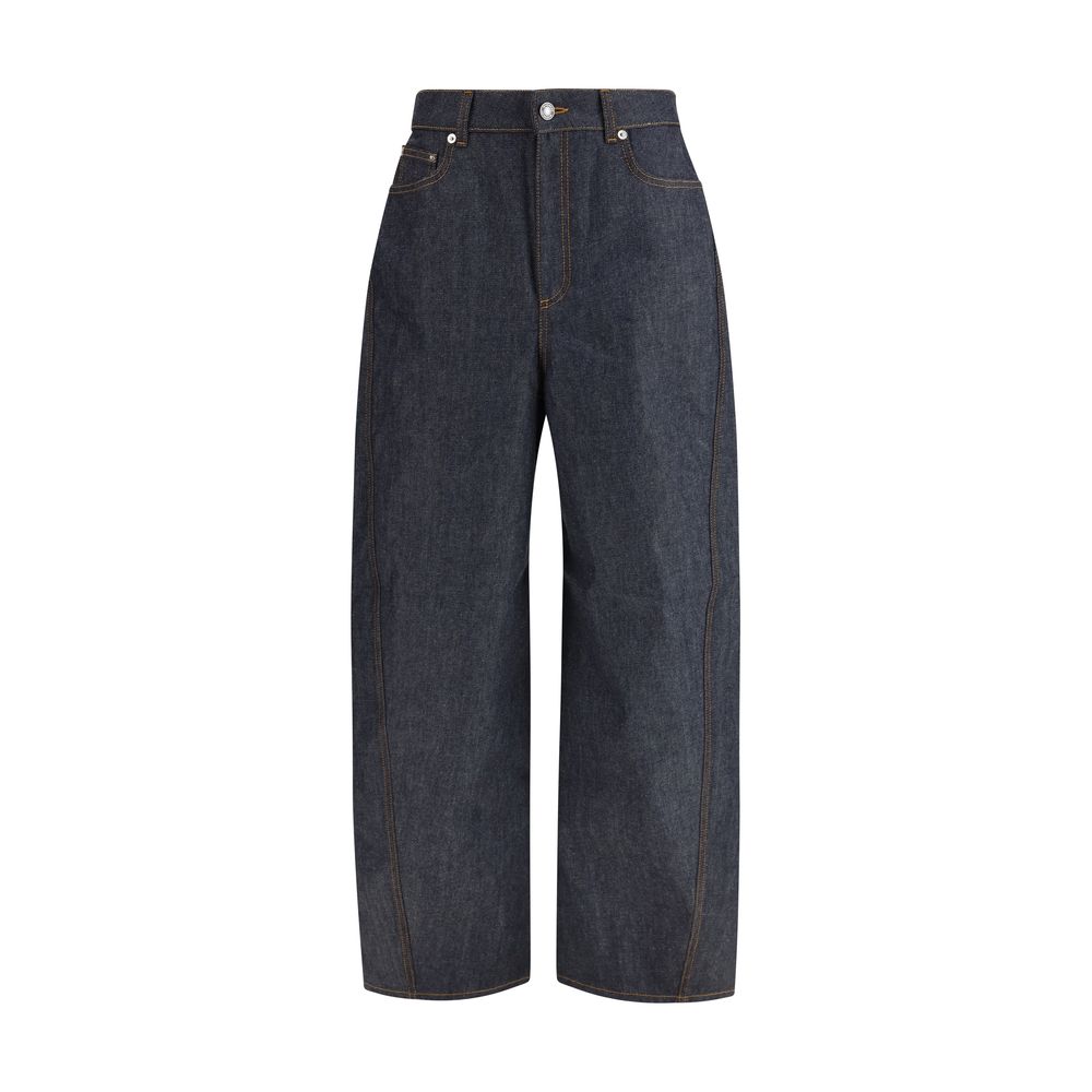 Blue Cotton Casual Pants - ventzia