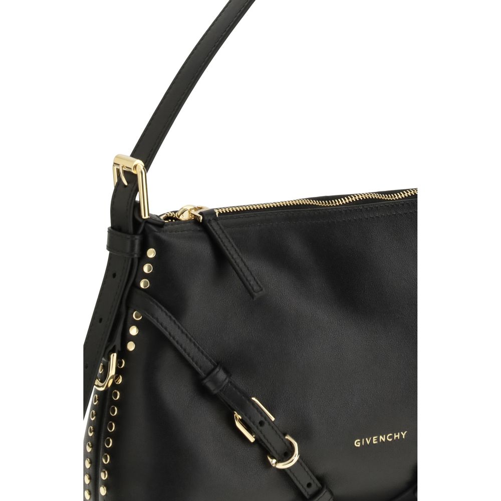 Black Calf Leather Bos Taurus Shoulder Bag - ventzia