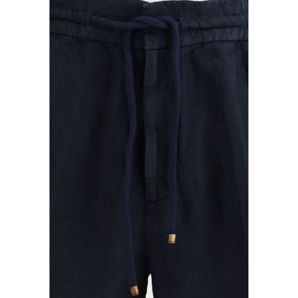 Blue Linen Bermuda Shorts - ventzia