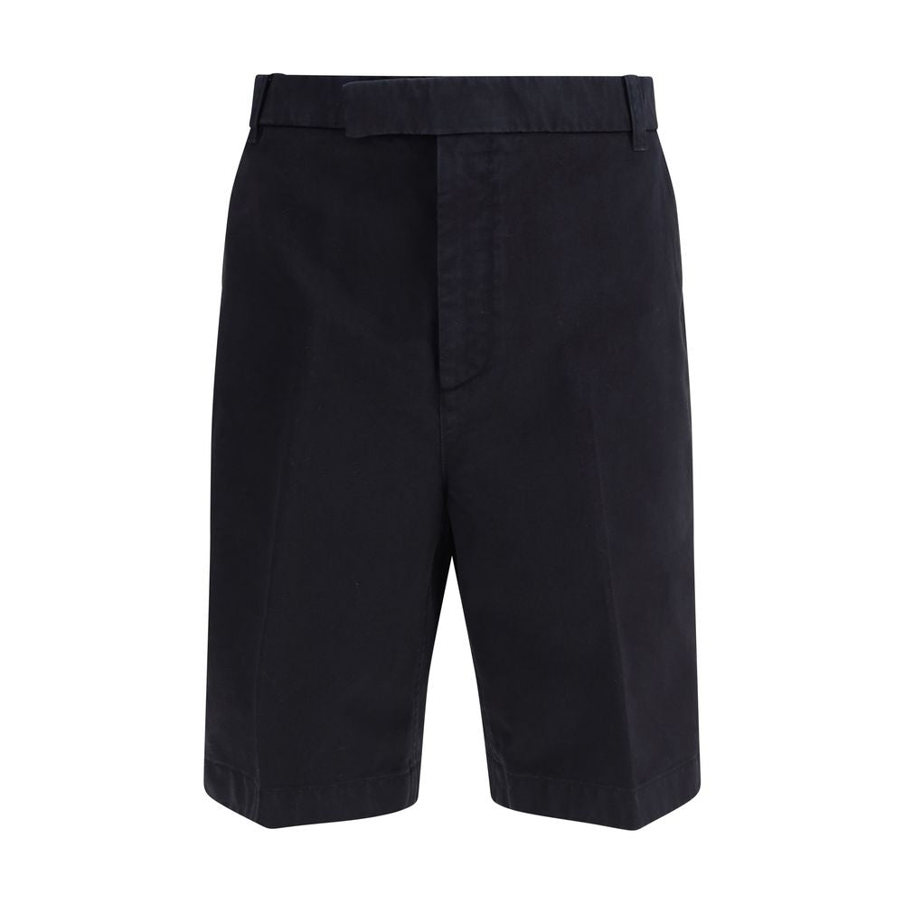 Blue Polyester Bermuda Shorts - ventzia