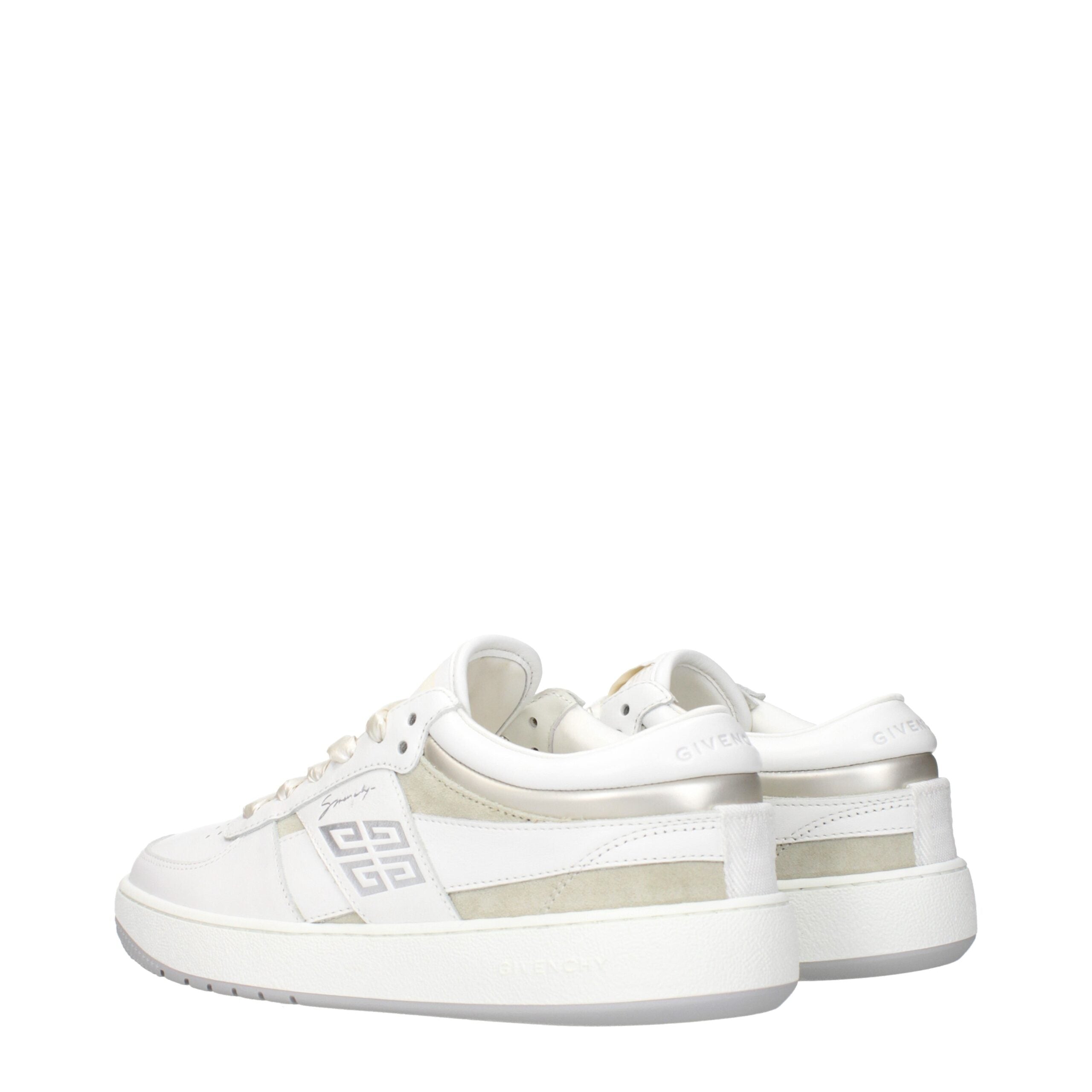 White Leather Low Top Sneakers - ventzia
