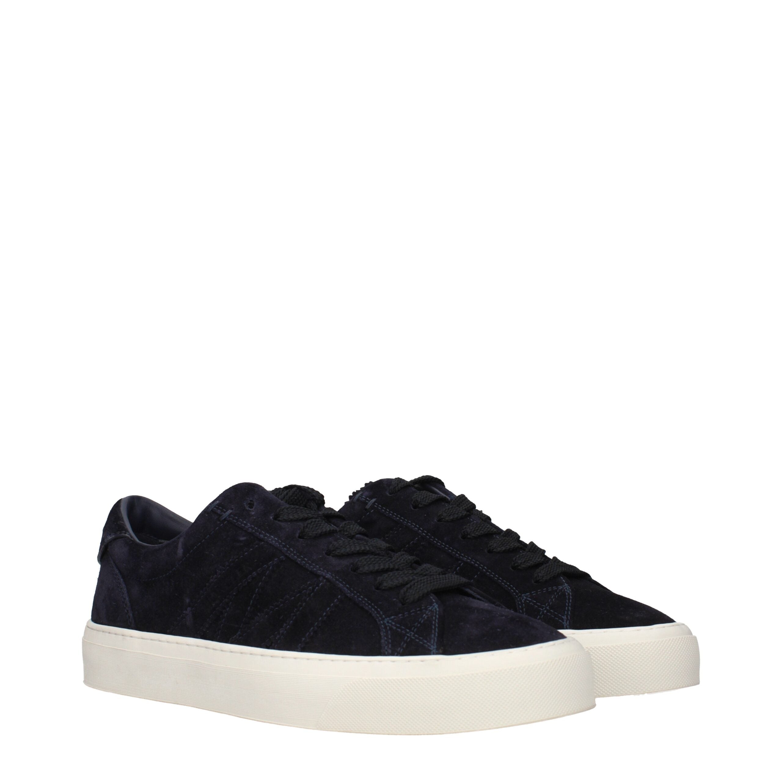 Blue Leather Low Top Sneakers - ventzia