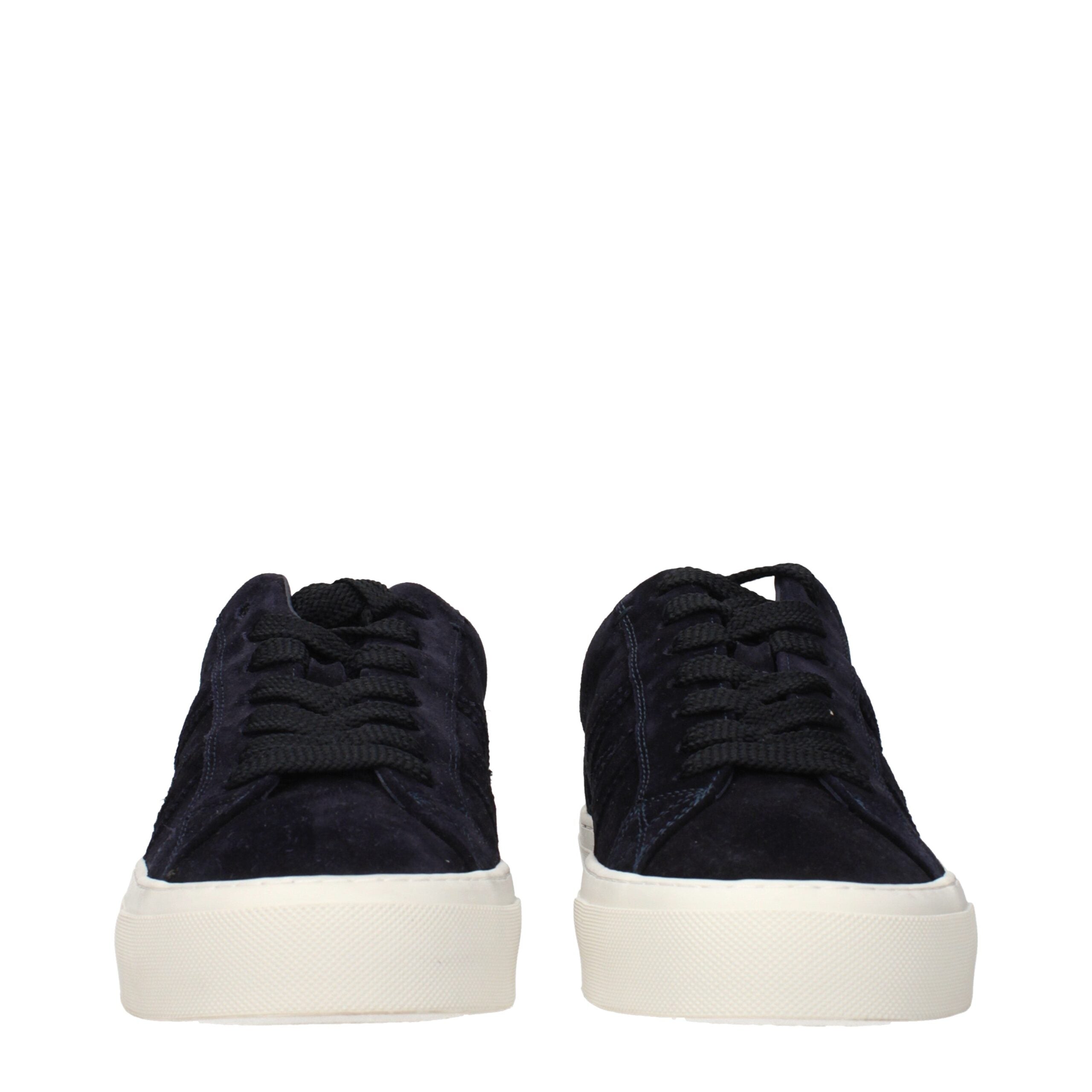 Blue Leather Low Top Sneakers - ventzia