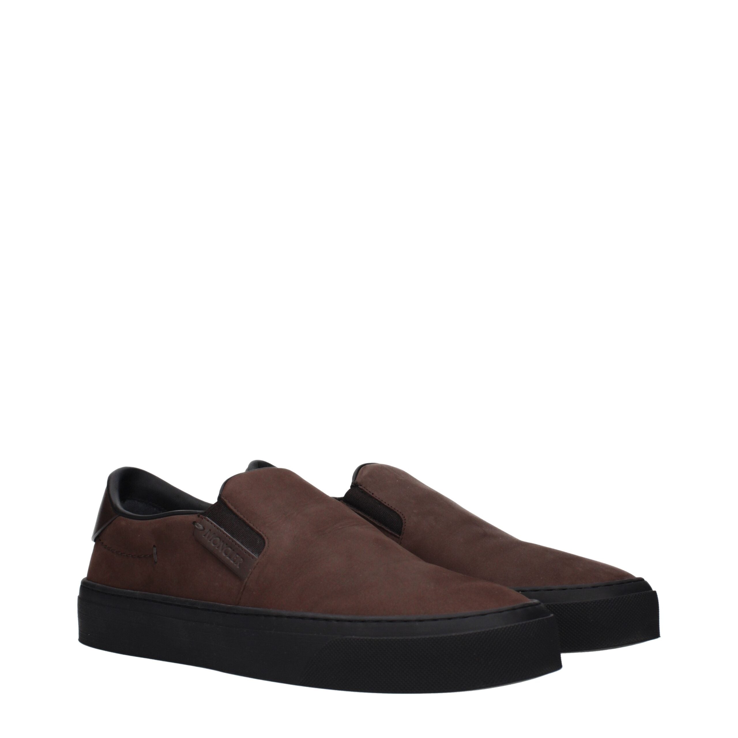 Brown Leather Slip-On Loafers - ventzia