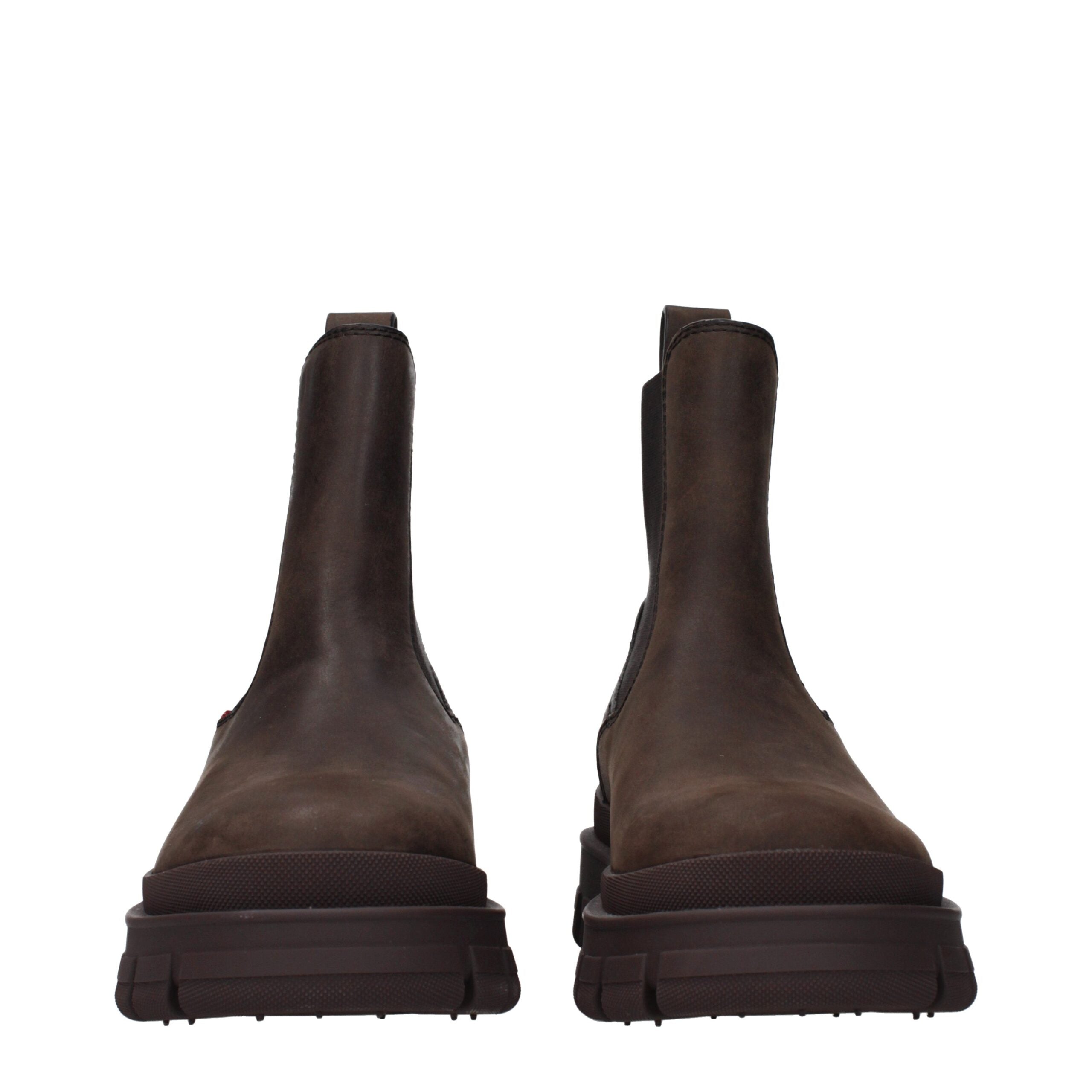 Brown Leather Ankle Boots - ventzia