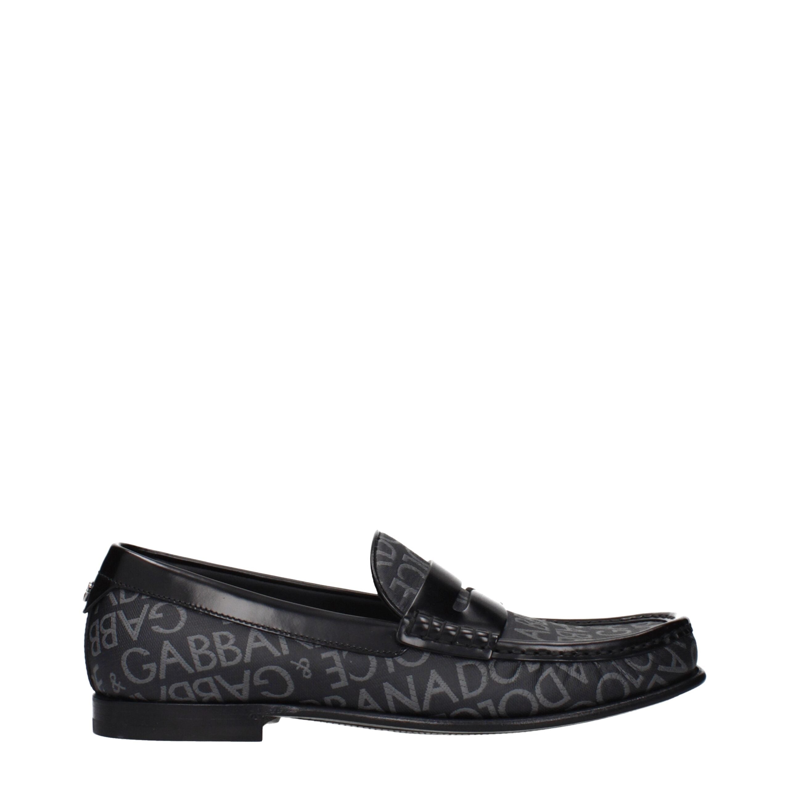Black Fabric Slip-On Loafers - ventzia