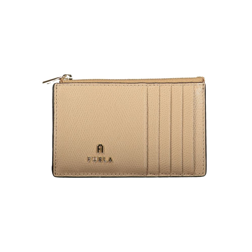Beige Leather Women Wallet - ventzia