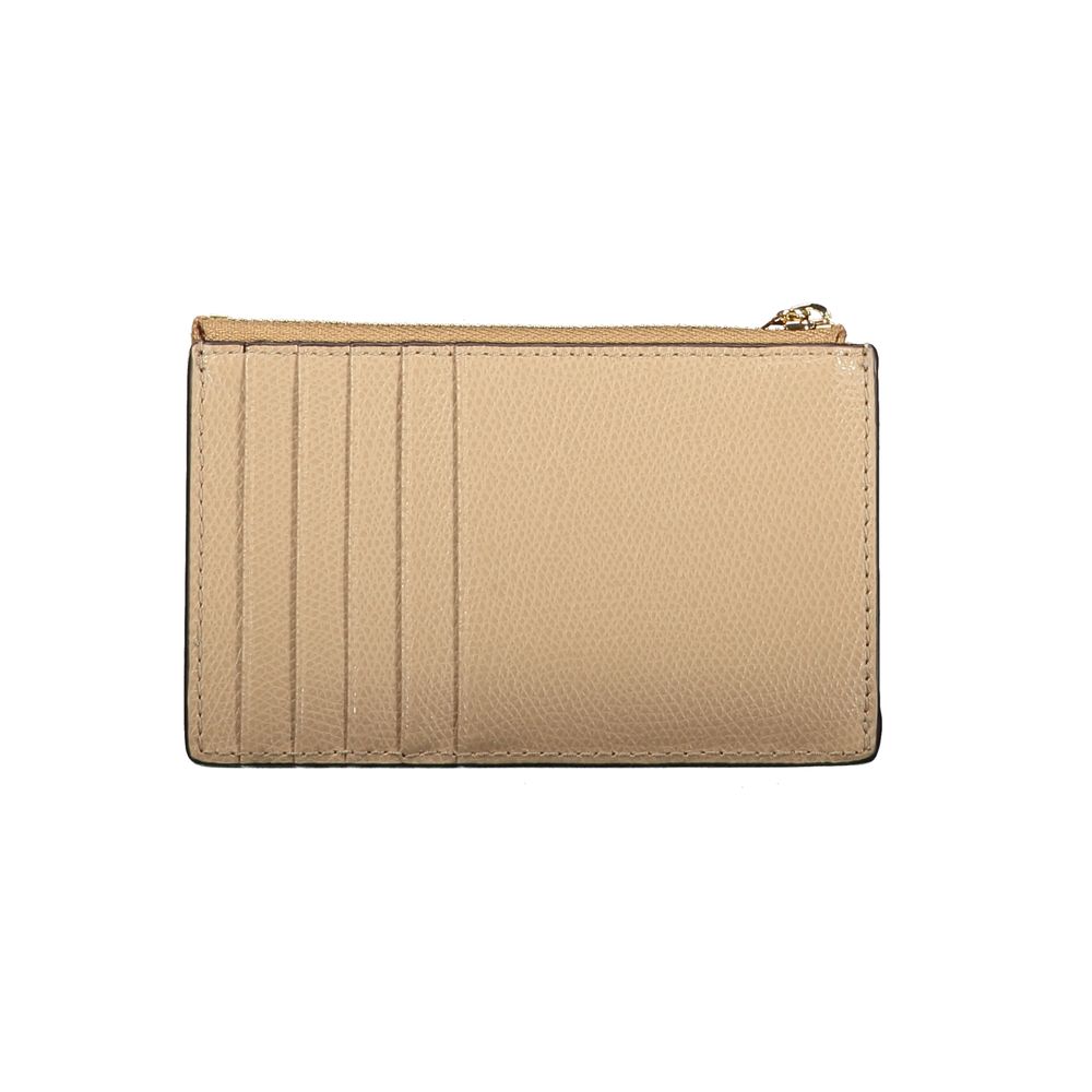 Beige Leather Women Wallet - ventzia