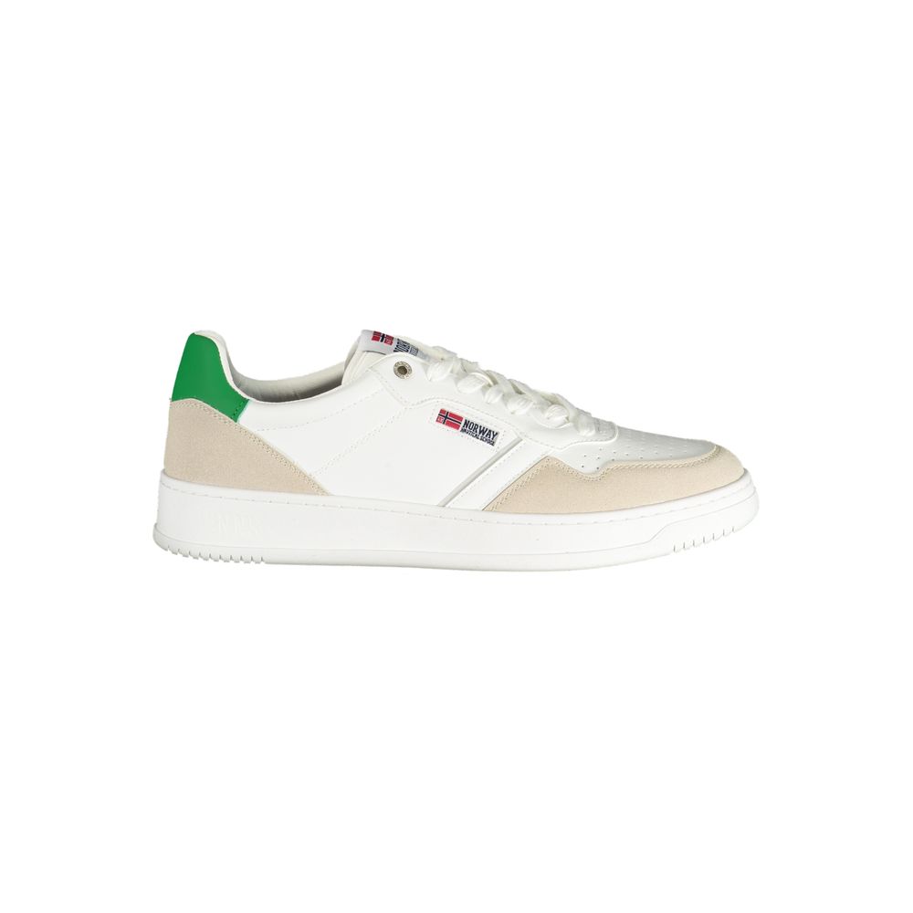 White Polyurethane Men Sneaker - ventzia